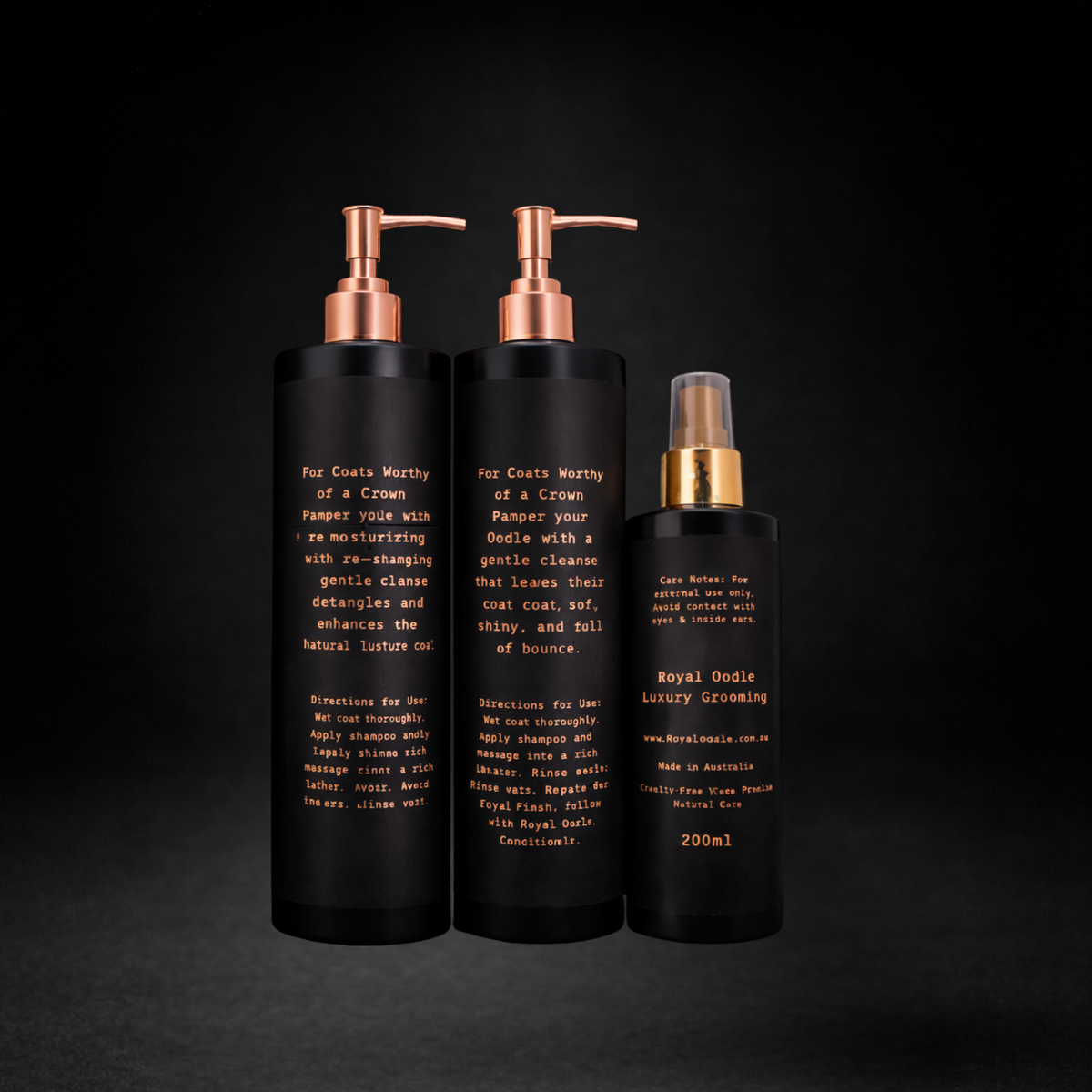 Royal Oodle Coat System – Manuka Honey 500ml | Shampoo, Conditioner & 2 in 1 Leave-In Conditioner & Detangler